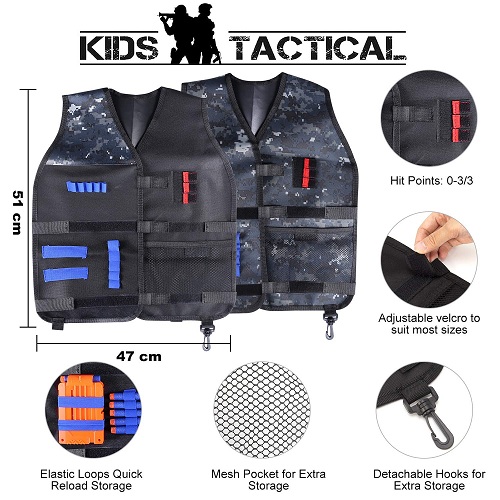 TEPSMIGO 2 Pack Kids Tactical Vest Kit with Grenade Toy