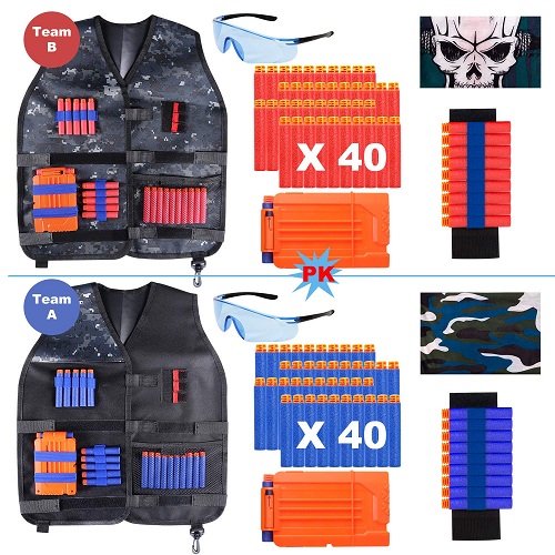 TEPSMIGO 2 Pack Kids Tactical Vest Kit with Grenade Toy