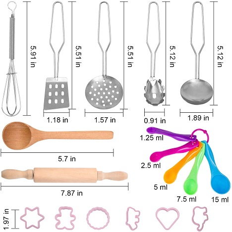 TEPSMIGO Kids Chef Role Play Costume Set 22 PCS