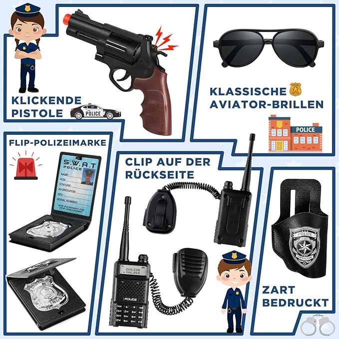 TEPSMIGO Police Officer Costume for Kids, Police Costume for