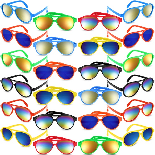 24 Pack Aviator Sunglasses in Bulk for Kids-Party Favors